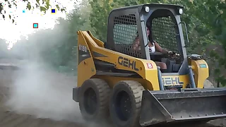 Blue Indian Girl Driving Bobcat - Maya