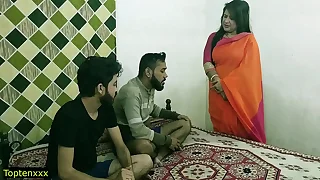 Indian hot xxx threesome sex&excl; Malkin aunty and twosome young boy hot sex&excl; appearing hindi audio