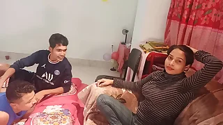 Shathi khatun and hanif and Shapan pramanik &period;Threesome sex