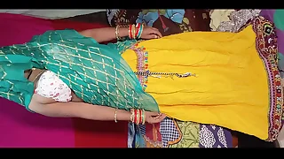 Rajasthani Bhabhi had thousands of fun after alluring off say no to lehenga from say no to brother-in-law&comma; full 4K pic